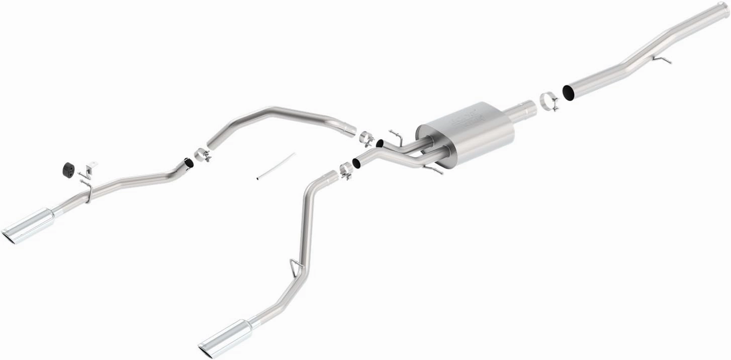 BORLA 140576 Cat-Back System for 2014-2018 Chevrolet Silverado 1500/ GMC Sierra 1500 6.2L V8 AT/MT 2&4WD Extended Cab With Standard Bed (6' 7") 143.5" WB/Crew Cab With Short Bed (5' 9") 143.5" WB.