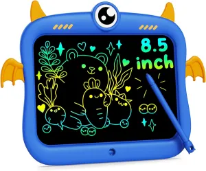 bravokids LCD Writing Tablet for Kids 8.5 Inch, Colorful Doodle Board Drawing Pad Tablet, Christmas Birthday Gifts Educational and Learning Toys for 3 4 5 6 7 8 Years Old Girls Boys (Blue)