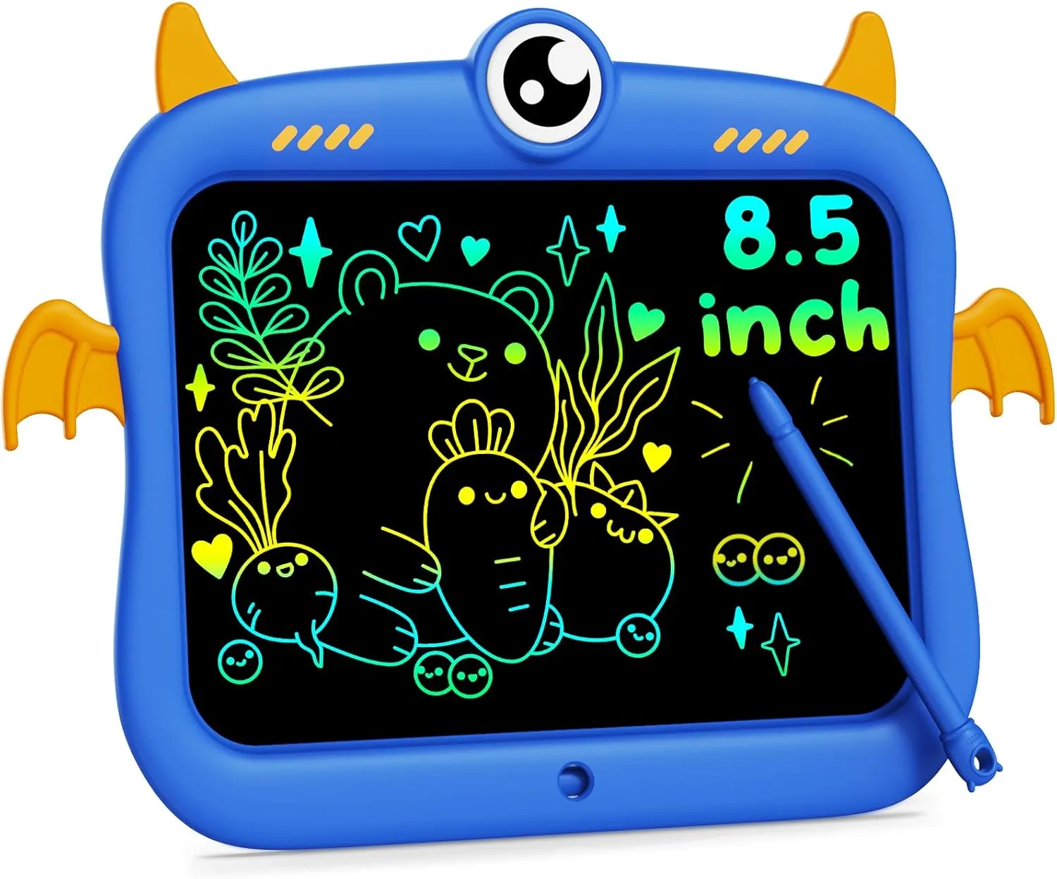 bravokids LCD Writing Tablet for Kids 8.5 Inch, Colorful Doodle Board Drawing Pad Tablet, Christmas Birthday Gifts Educational and Learning Toys for 3 4 5 6 7 8 Years Old Girls Boys (Blue)