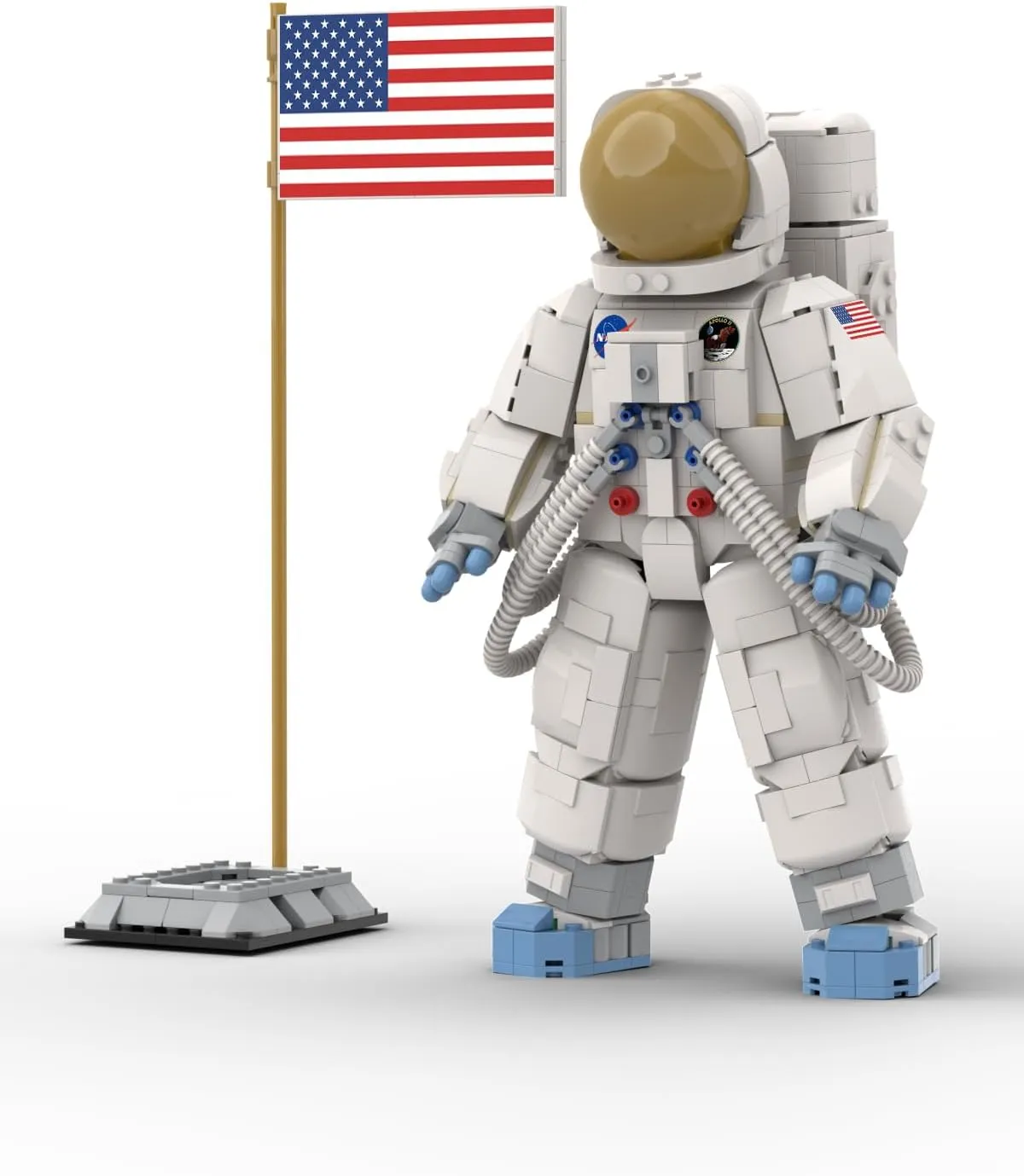 Brick Loot Officially Licensed NASA Apollo 11 Lunar Lander Astronaut Building Set – STEM Space Toy Compatible with Major Brick Brands – Educational Gift for Kids, Teens, and Adults