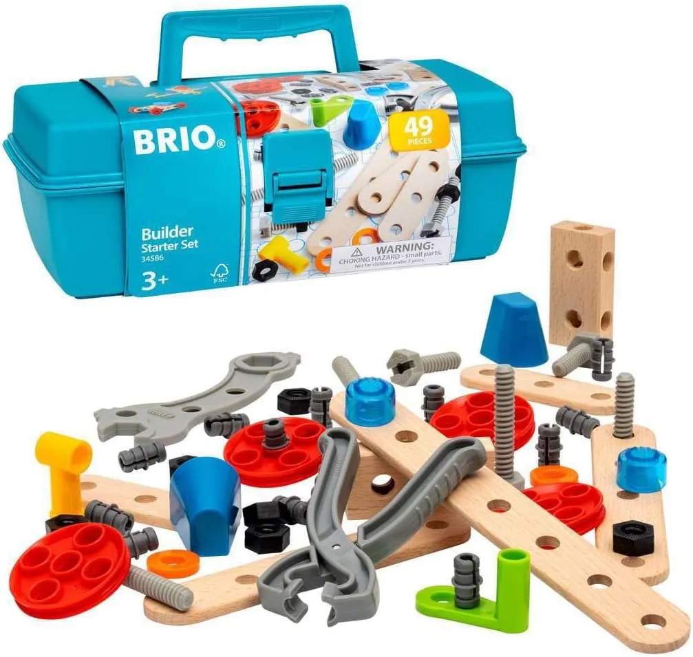 BRIO Builder 34586 - Comprehensive 49 Piece STEM Building Set | Enhanced with Wood and Plastic Pieces | Ideal Learning Toy for Kids Aged 3 and Up | FSC Certified