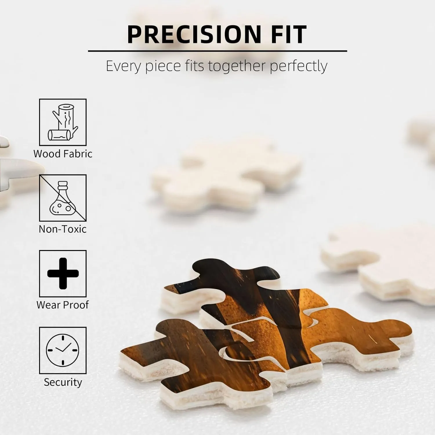 Buffalo Chasing On Grassland at Dusk, 500-Piece Wooden Puzzles for Adults,Wonderful Imagination，High-Difficulty Family Entertainment Game, Ideal for Exercising Hands-On Skills