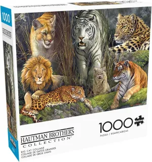 Buffalo Games - James Hautman - Big Cat Collage - 1000 Piece Jigsaw Puzzle for Adults -Challenging Puzzle Perfect for Game Nights - Finished Size is 26.75 x 19.75