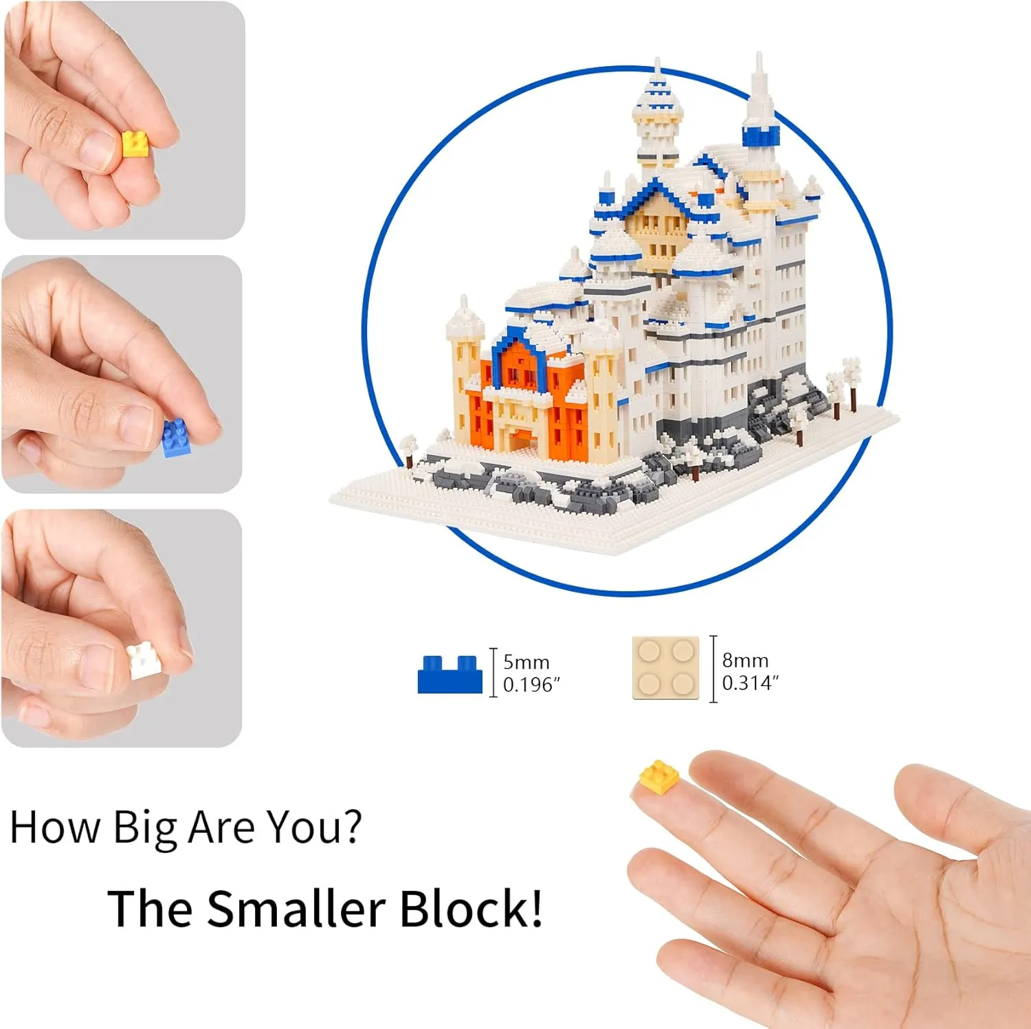 Building Block Set, Famous World Architecture Model Micro Building Blocks Neuschwanstein Castle Creative Building Blocks 4200 PCS
