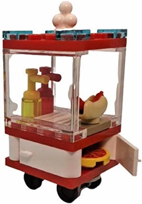 Building Bricks Toys Blocks NewsStand Pizza Hot Dog Fast Food Corner-Compatible with All Brands-MOC Minifigure City Town Village (HOT Dog Stand W/Pizza)