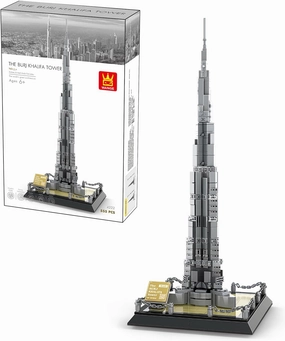 Burj Khalifa Tower Dubai Building Blocks Set – 555 Pieces Advanced Architecture Model Kit, Collectible Architecture Souvenir, for Adults & Kids