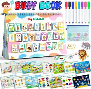 Busy Book for Toddlers 3 , Preschool Learning Activities with 30 Themes Prek Preschool Workbooks, Montessori Educational Learning Toys Activity Books for Christmas Birthdays Gifts Boys Girls
