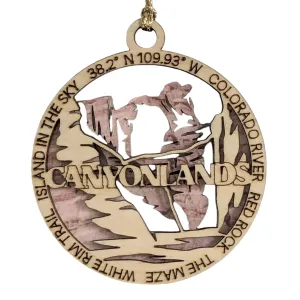 Canyonlands National Park Red Rock Landscape - Utah Souvenir 3" Wooden Ornament, 2-Layer Christmas Decor, Oregon-Made