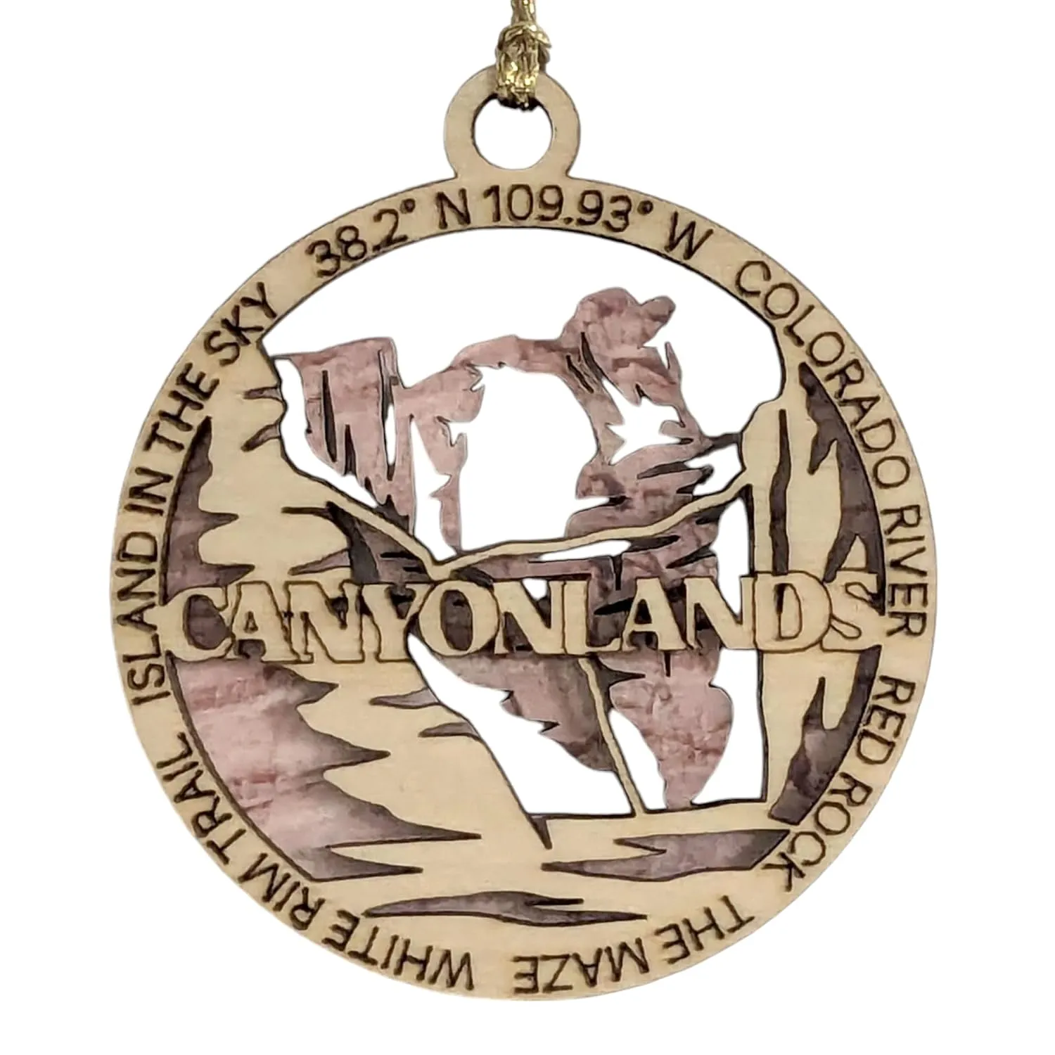 Canyonlands National Park Red Rock Landscape - Utah Souvenir 3" Wooden Ornament, 2-Layer Christmas Decor, Oregon-Made
