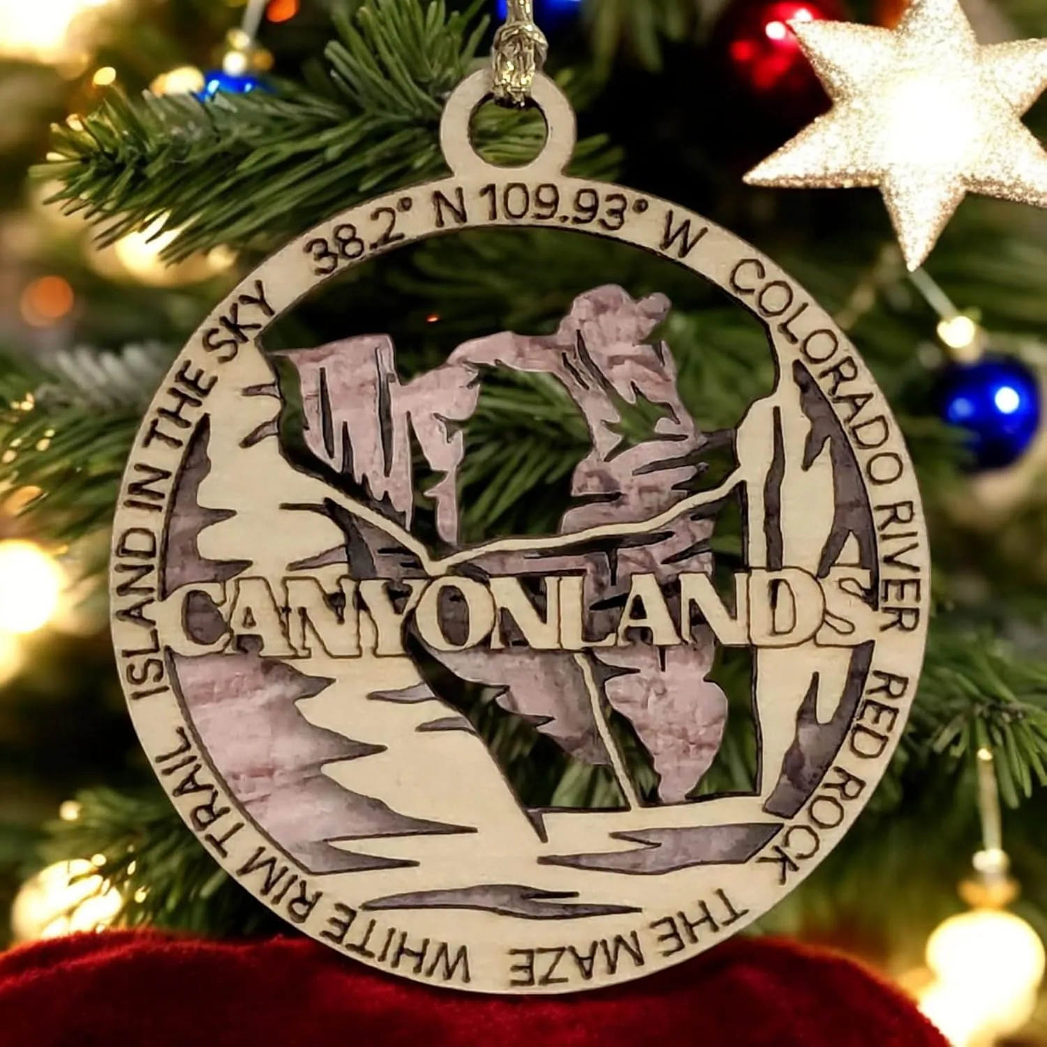Canyonlands National Park Red Rock Landscape - Utah Souvenir 3" Wooden Ornament, 2-Layer Christmas Decor, Oregon-Made