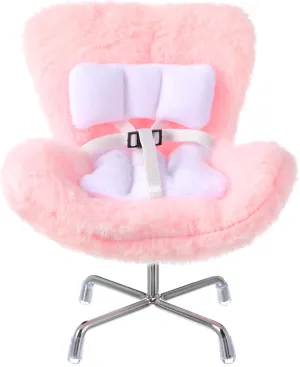 Car Seat for Dolls with Soft Furry Cushion Included Air Vent Clip Seat Leg and Scented Box for Car Decoration Doll Lover's Gift (Pink)