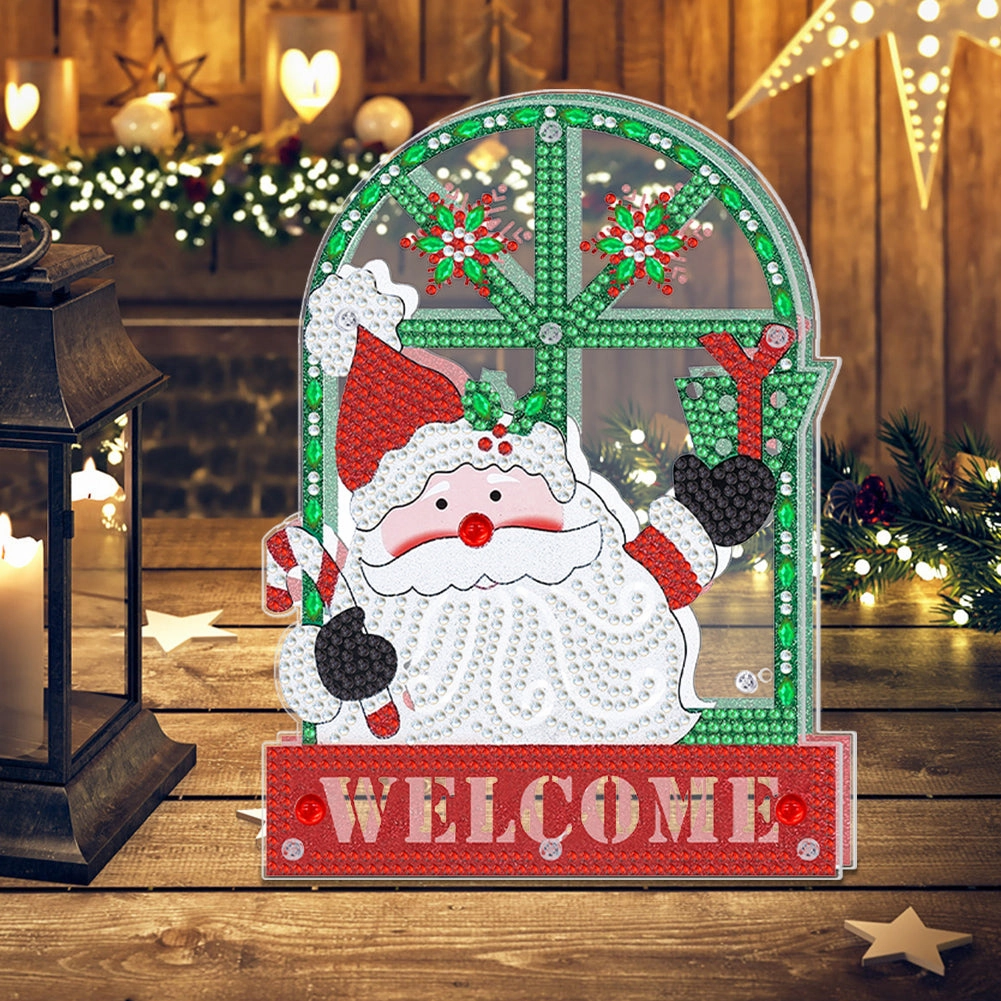 Christmas-Night Light DIY Diamond Art Lamp