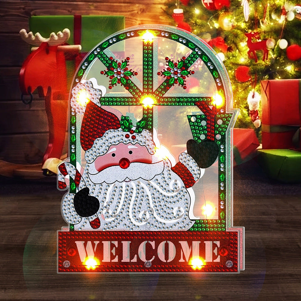 Christmas-Night Light DIY Diamond Art Lamp