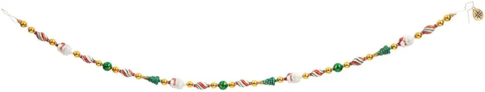 Christopher Radko Hand-Crafted European Glass Christmas Decorative Garland Grandeur, 3 Feet Long