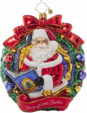Christopher Radko Hand-Crafted European Glass Christmas Tree Ornament Decoration, Santa's Story Time