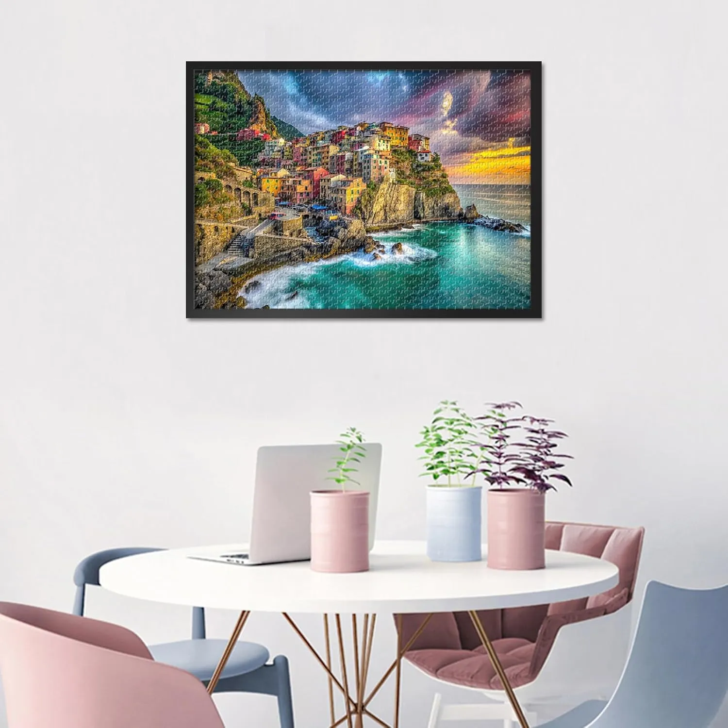 Cinque Terre - Stunning 1000 Piece Puzzle for Adults - Cinque Terre Coastal Natural Sunset Over The Sea Challenging Puzzle for Game Nights - Finished Size is 27.5" x 19.6"/ 70 x 50cm