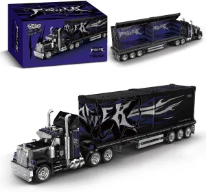 City Heavy-Duty Truck Building Set with Trailer, Collectible US Semi Trucks Model for Adults and Car Lovers to Build Display, Home or Office Décor, Creative Activity, Gift Idea (1531 Pieces)