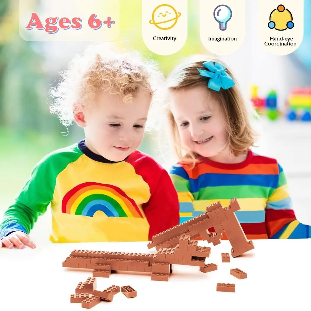 Classic Building Bricks, 200 Piece 2x4 Building Blocks STEM Creative Building Toys, 100% Compatible with All Major Brands, Building Bricks Play Set for Kids Age 3  (Flannel Brown)