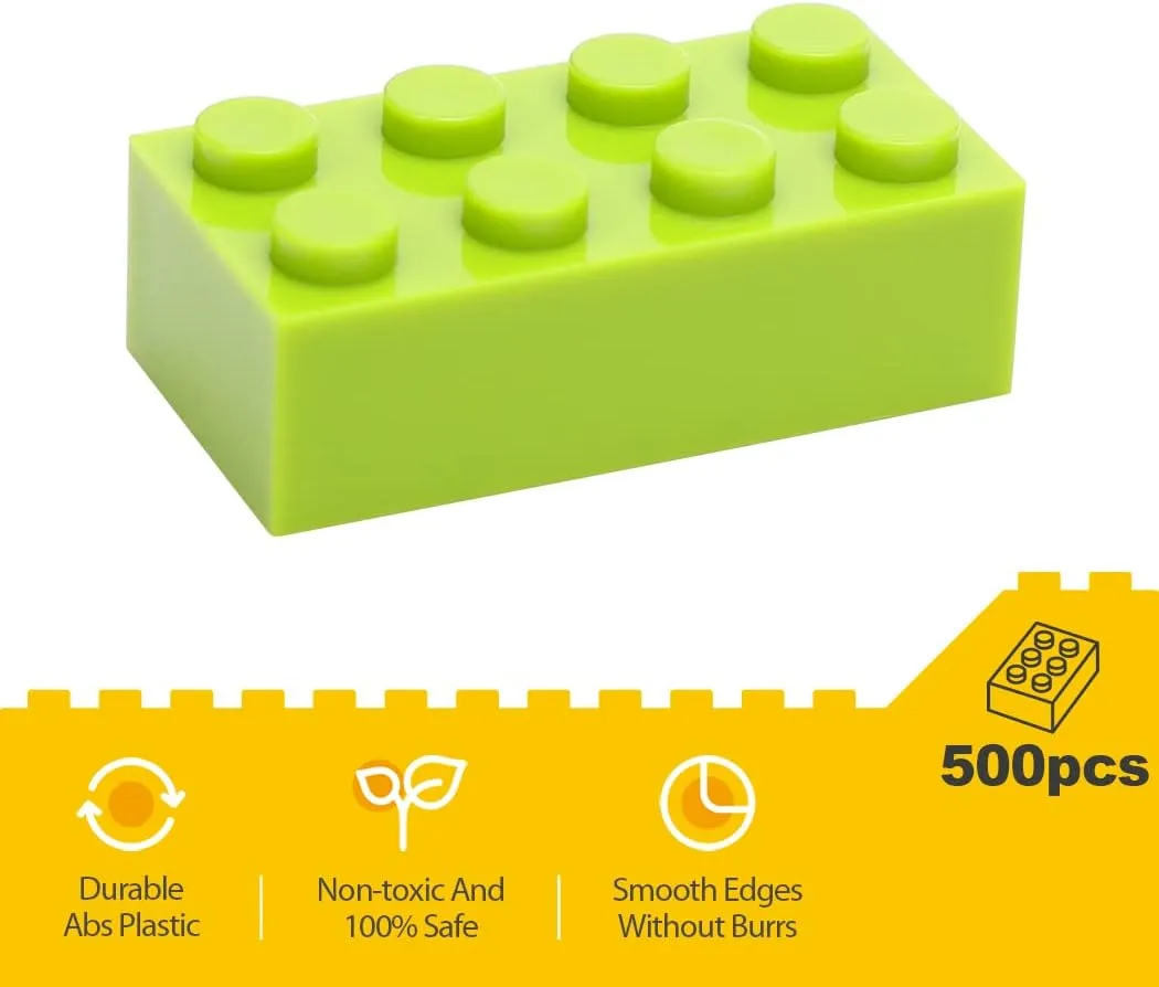 Classic Building Bricks Set, 500 Pieces Basic Building Blocks, STEM Creative Compatible with All Major Brands, Ideal Educational Toy for Kids Teens