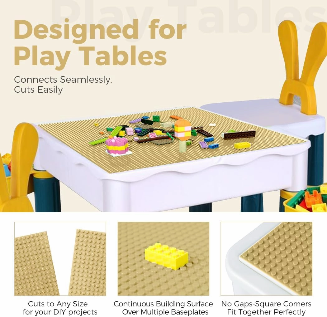 Classic Baseplates Building Plates-8 Pack 10" x 10" Building Boards,100% Compatible with All Major Brands and Activity Table, Creative Platforms Mats for Toy Bricks,Sand