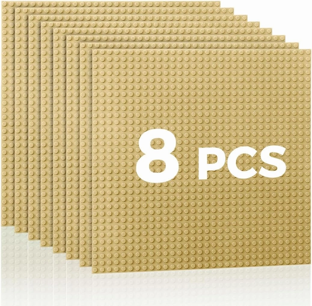 Classic Baseplates Building Plates-8 Pack 10" x 10" Building Boards,100% Compatible with All Major Brands and Activity Table, Creative Platforms Mats for Toy Bricks,Sand