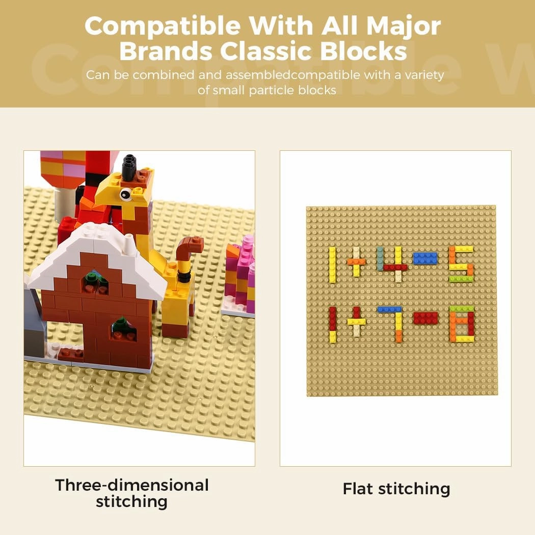 Classic Baseplates Building Plates-8 Pack 10" x 10" Building Boards,100% Compatible with All Major Brands and Activity Table, Creative Platforms Mats for Toy Bricks,Sand