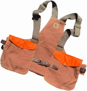 Classic Hatari Hunter Orange Upland Safari Waxed Cotton Tin Cloth Game Hunting Vest