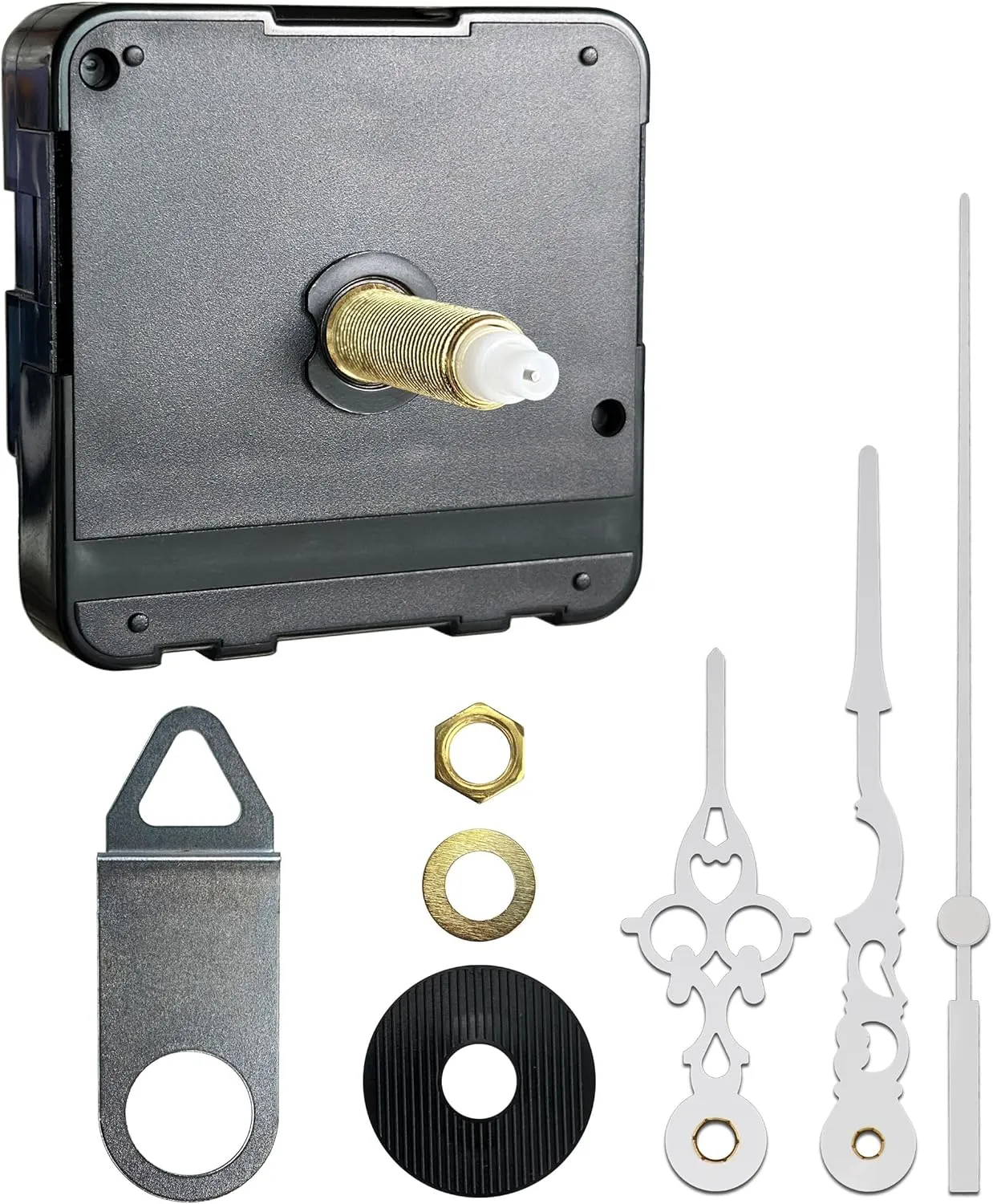 Clock Hands and Motor Kit White Rustic Handles 8 Set 23mm/0.91in Thread Length Extra Long Shaft Mechanisms 3 Sets Movement Battery Operated Timezone Clocks Motors Mechanism Replacement Hardware