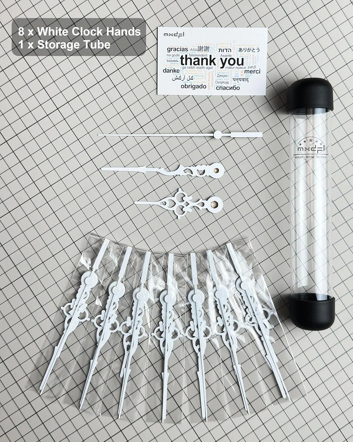 Clock Hands and Motor Kit White Rustic Handles 8 Set 23mm/0.91in Thread Length Extra Long Shaft Mechanisms 3 Sets Movement Battery Operated Timezone Clocks Motors Mechanism Replacement Hardware