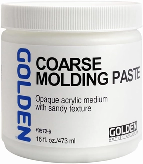 Coarse Molding Paste by GOLDEN, 16 fl. oz. Jar, Professional Acrylic Paste Medium, Opaque
