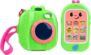 CoComelon Musical Cell Phone & Camera 2-Pack - Interactive Pretend Tech Learning Toy w/ Lights, Sounds & Music - Officially Licensed - Gift for Preschoolers and Kids - 2 