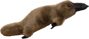 Coffee 14 Inch Fluffy Realistic Look Soft Plush Platypus Figure Toy, Kawaii Platypus Plushie Duckbill Gift for Kids and Lovers
