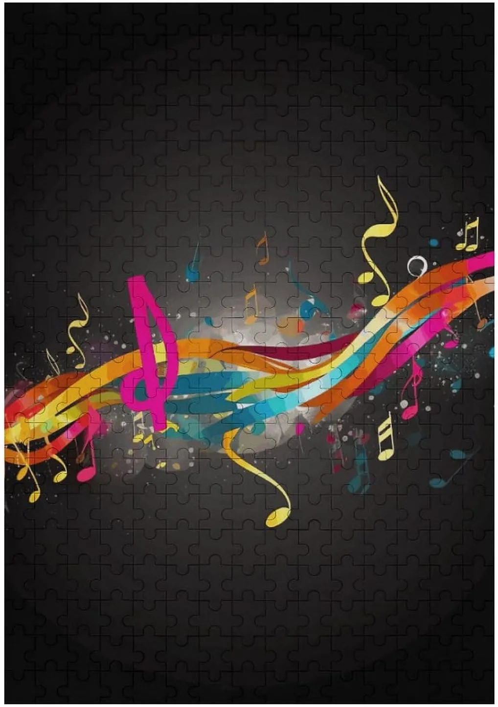 Colorful Musical Note Jigsaw Puzzles Wooden Puzzle Personalized 300 PCS for Adults Challenging Puzzle Family Wedding Graduation Present