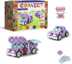 Connect Trefl Building Bricks 2-in-1 Set for Motorhome/Adorable Small Car – 116 Pieces: 111 Bricks   5 Bricks Figure, for Adults and Children from 5 Years