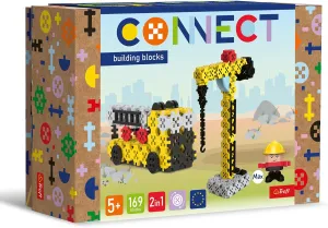 Connect Trefl Construction Bricks 2-in-1 HDS Crane/Crane Set - 169 Pieces: 164 Bricks   5 Building Bricks, Creative Toy for Adults and Children from 5 Years Old