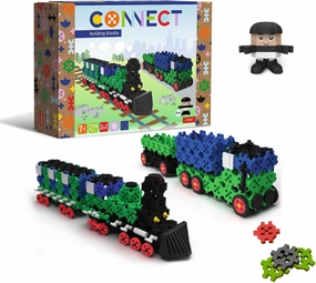 Connect Trefl Construction Brick 2-in-1 Train/Truck with Trailer – 279 Pieces: 274 Bricks   5 Construction Bricks, for Adults and Children from 7 Years