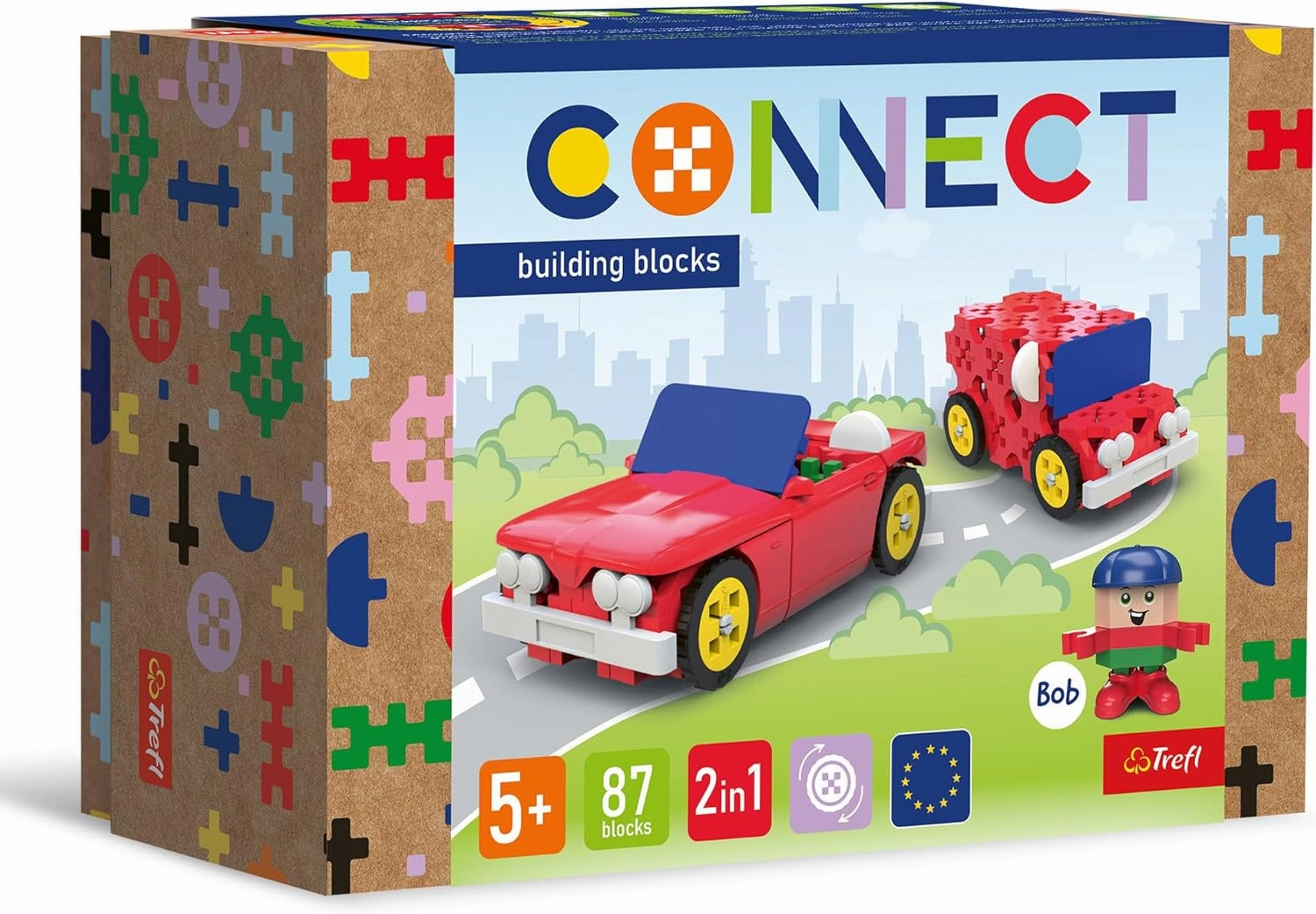 Connect Trefl Construction Bricks 2-in-1 Convertible / Van Set - 87 Pieces: 82 Construction Bricks   5 Construction Bricks, for Adults and Children from 5 Years