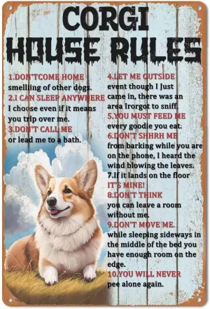 Corgi 500 Pieces Wooden Jigsaw Puzzles for Adults- A Corgi's House Rules Suitable for All Puzzle Toy Enthusiasts, Educational Educational Art Collectibles