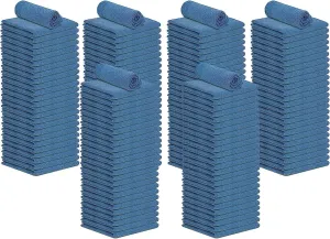 Cotton Shop Towels Blue – (Pack of 150) Size 14x14 Inches Cleaning Rags – Absorbent Shop Rags and Multipurpose Cleaning Towels for Automobiles, Industries, Garage and Homes