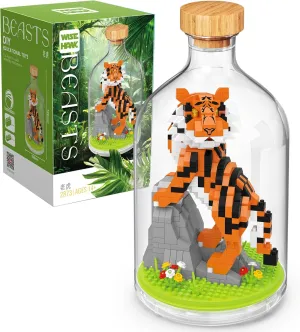 Creative Tiger Toy Building Set,Adult Mini Animal Friend Set,Party Favors Gift for Kid,Animal Lover Office Home Decor Tiger Building Block Kit,New Year Easter Birthday Gift for Boys Girls