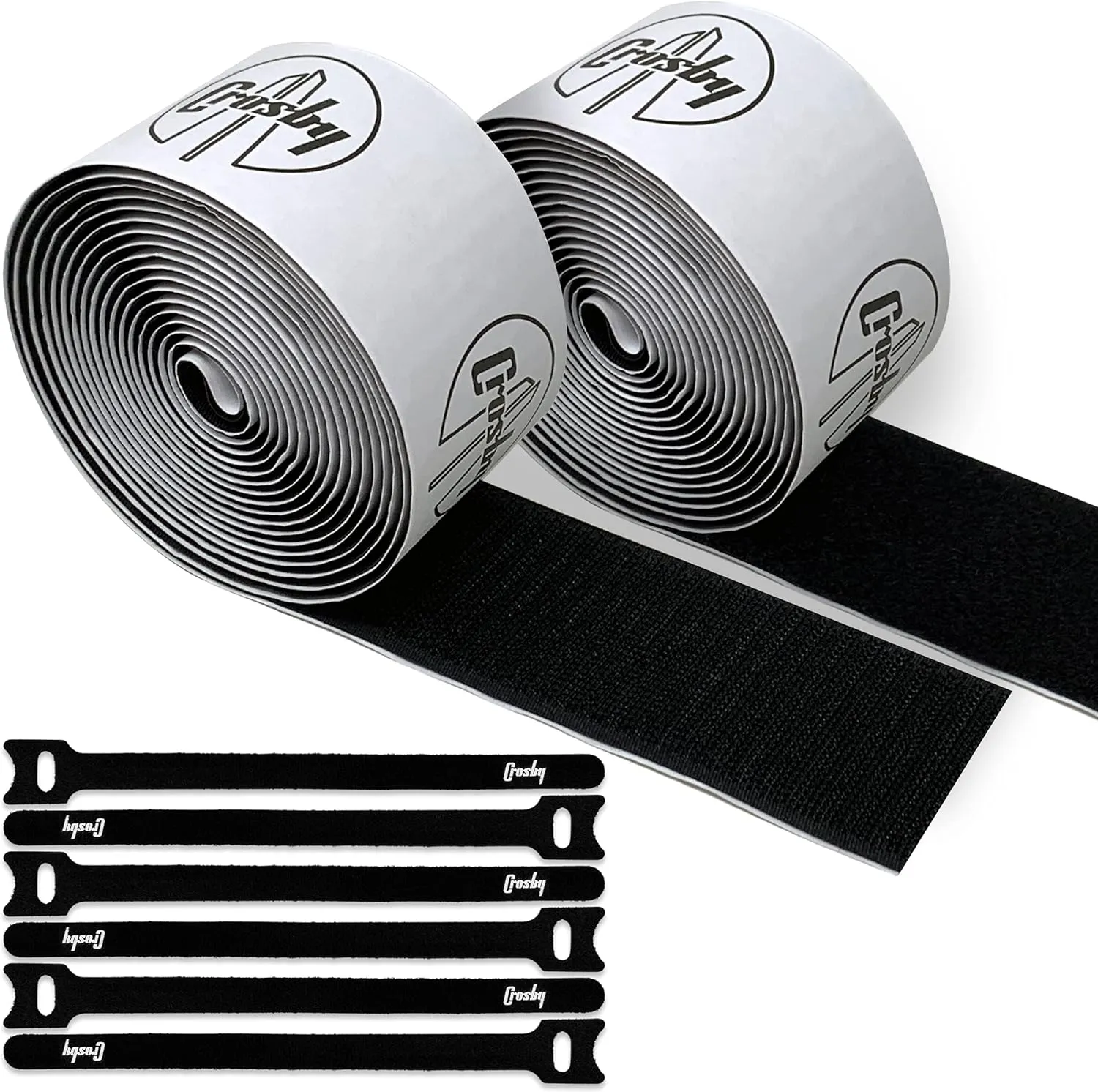 Crosby Pedalboard Grip Kit - 10 Feet (3m) of Heavy Duty Hook & Loop Tape Plus 6 Reusable Cable Ties for Guitar or Bass Pedal Board Mounting and Cable Management