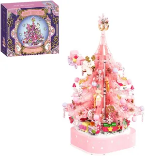 Crystal Christmas Tree Building Kit with Lights and Romantic Music,Creative Gift Christmas Tree Building Set for Teens and Adults(675 pcs)