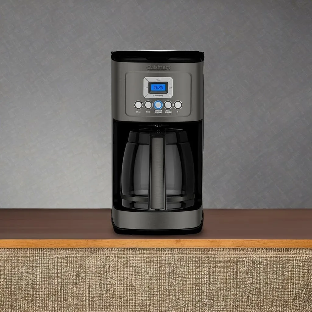 Cuisinart Coffee Maker, Perfecttemp 14-Cup Glass Carafe, Programmable Fully Automatic for Brew Strength Control & 1-4 Cup Setting, Black, Stainless Steel, DCC-3200BKSP1