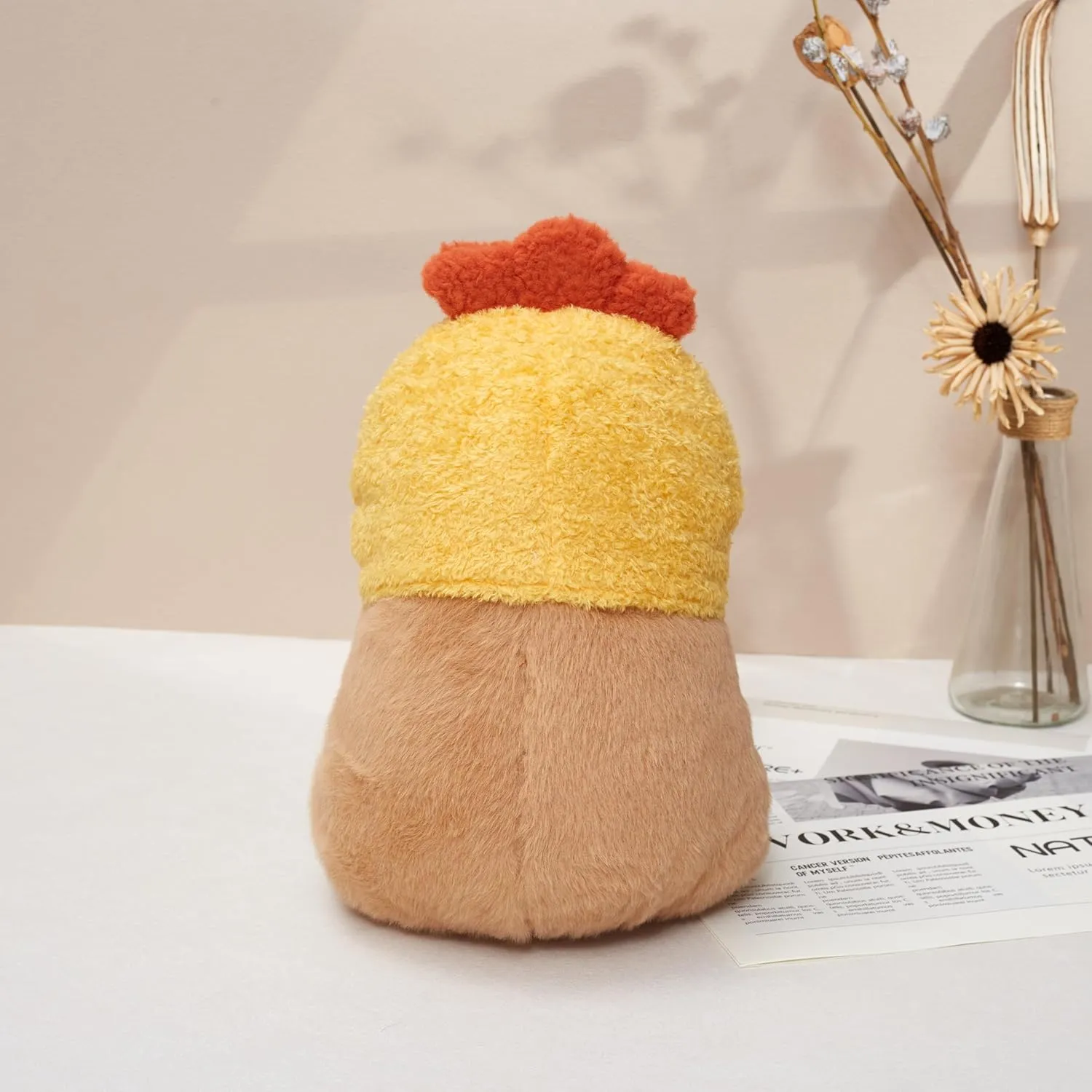 Cute Capybara Plush Pillow with Wearable Pumpkin Hat Plush Toys Children's Gift, Brown (11.8 Inches)