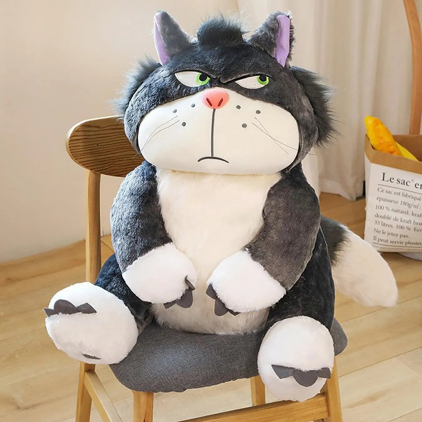 Cute Plush Toy Cinderella's Cat Lucifer Plush Doll Fun Anime Cat Filled Animal Plush Throw Pillow, Birthday for Boys and Girls, 11.8in