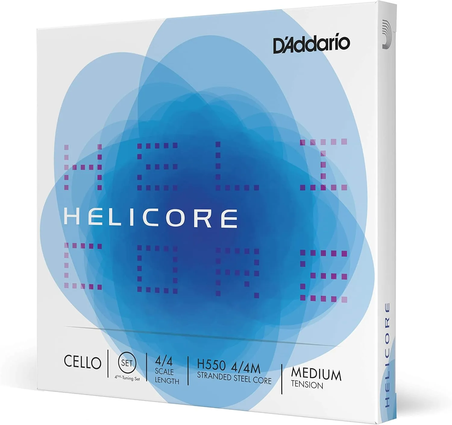 D'Addario Helicore Fourths-Tuning Cello Set, 4/4 Scale, Medium Tension