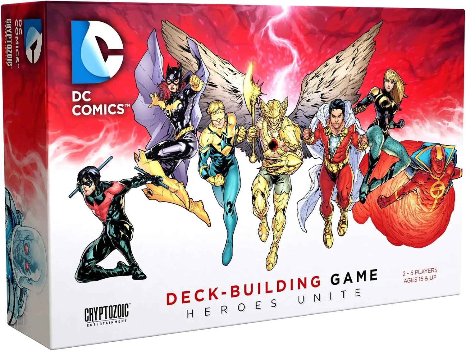 DC Deck-Building Game: Heroes Unite- Play as Hawkman, Nightwing,and Bat Girl from the DC Multiverse- Super Hero Board Game- For 2 to 5 Players - Ages 15 
