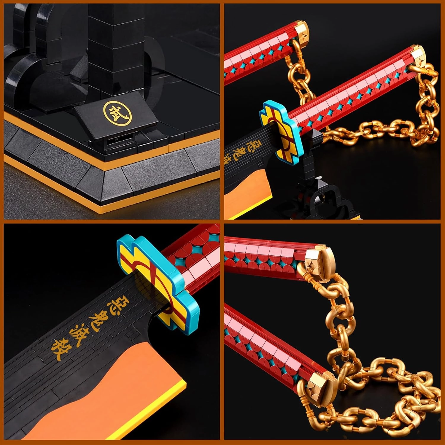 Demon Anime Sword Building Set, 82.6in Katana Anime Cosplay Sword with Stand Holder, Samurai Sword Building Set for Adults and Kid 8 (1479 Pieces)