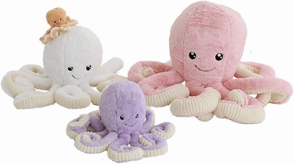 DENTRUN Octopus Stuffed Animals, Giant Octopus Plush Doll Play Toys for Kids Girls Boys Adults Birthday Xmas Halloween Present Stuffed Sea Animals Plushie, 7/16/24/32 Inches, 5 Colors