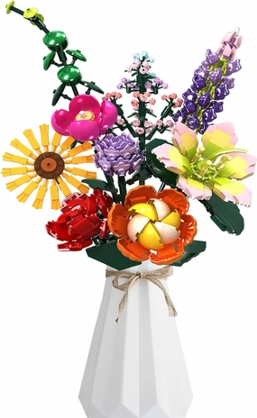 DIY Flower Bouquet Building Set, 845PCS Botanical Collection Building Toy for Kids, Girls, and Women - Perfect for Home Office Decor, Mother's Day, Valentine's Day, Birthdays